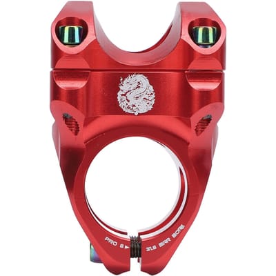 Potence de guidon courte 31,8 mm en alliage d'aluminium usiné CNC léger pour vélo de montagne rouge