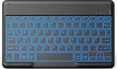 Draadloos Bluetooth Toetsenbord met Verlichting - QWERTZ Indeling voor Windows, Android en iOS