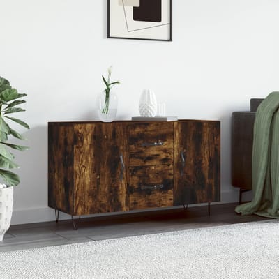 vidaXL - Dressoir - 100x36x60 - cm - bewerkt - hout - gerookt - eikenkleurig