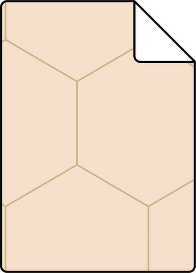Proefstaal ESTAhome behang hexagon licht perzikroze - 26.5 x 21 cm - 139226-S