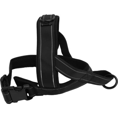 Harnais pour chien anti-traction Confortable Portable en nylon Réglable Harnais pour animal de compagnie pour la marche et l'entraînement L(for 6.5-9kg) noir