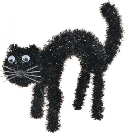 Clayre & Eef Halloween decoratie Kat 19x7x22 cm Zwart Kunststof Herfst decoratie
