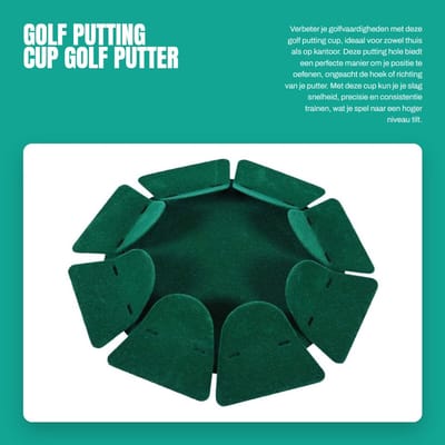 Dailygoods- Putting Cup - Duurzaam - Golfputting Gat - Binnen - Oefening - Vangt Bal - Geschikt voor Putter Training - Golftraining