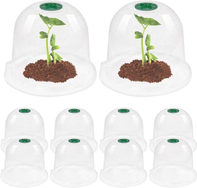 Transparante plantenkoepels - Zaailing beschermers - Optimale plantengroei - Slakken en temperatuur controle - 10 stuks 18x16 cm - Transparant