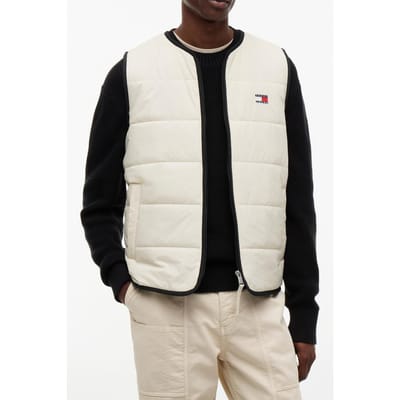 Tommy Hilfiger Flag Quilted Vest Classic Beige Größe: S | Bodywarmer Outlet | Herren | Braun