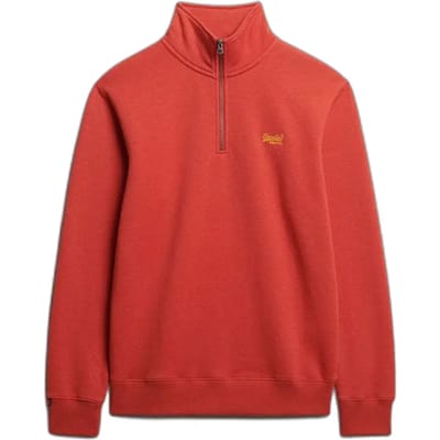 Superdry - Essential sweatshirt met logo en halve rits - Heren - Truien