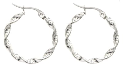 Oorbellen Draai - Oorringen - RVS - 2,5 cm - Zilverkleurig