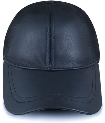 Urban 5884® - 100% echt Lams leer - GEEN PU - Leren Pet - Verstelbaar - Unisex - Baseball Cap - Navy Blue - One Size