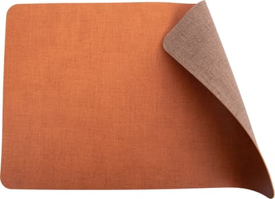 Kade 171 placemats rechthoekig 6 stuks 45 x 30 cm - lederlook dubbelzijdig zwart met bruin