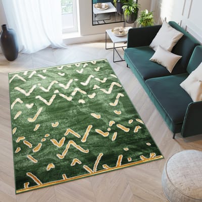 Tapiso Turmalin Vloerkleed Groen Laagpolig Modern Zacht Tapijt Maat- 140x200