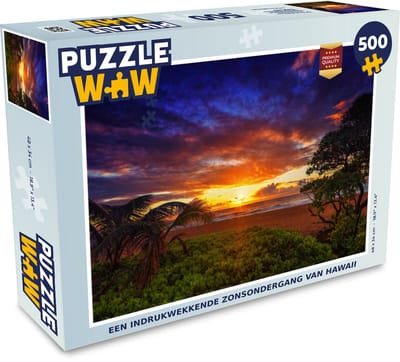 Puzzel Een indrukwekkende zonsondergang van Hawaii - Legpuzzel - Puzzel 500 stukjes