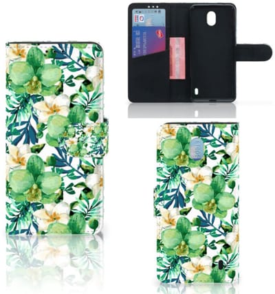 Nokia 1 Plus Hoesje Orchidee Groen