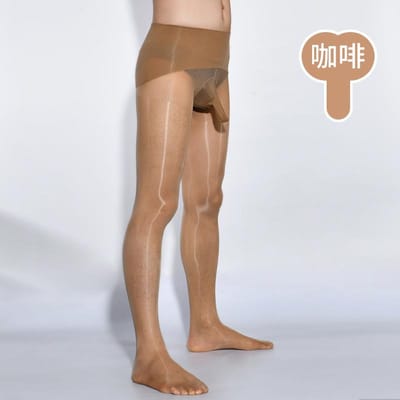 Herenpaardenolie Kousen 360 Naadloos Sexy Ultra-Dun Glanzend Panty Kousen Zijdezacht Buis Jj Set Vliegtuig Sokken Penis close beige