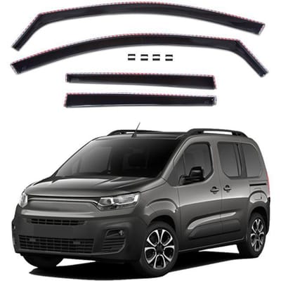 Déflecteurs d'air - Fiat Doblo (depuis 2023) - Aérodynamique - Montage facile - Teinté noir