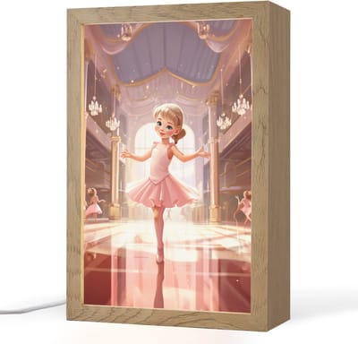 Nachtlampje 20x30 cm - Kinder lampje - Ballerina - Meisjes - Roze - Kinderen - Tafellamp kinderkamer - Slaapkamer lamp - Bedlamp kinderen - Kinderlampje stopcontact - Wandlamp babykamer - Nachtlampjes