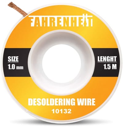 Desoldeerlint 1,5m X 1,0mm - Soldeer Wick Voor Verwijderen Van Tin - Desoldeerdraad Voor Elektronica En Reparatie - Breedte 1,0mm Lengte 1,5 Meter - Verkoopeenheid 1 Stuk [10132]