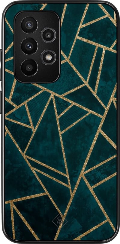 Casimoda® hoesje - Geschikt voor Samsung Galaxy A53 - Blue Shapes - Zwart TPU Backcover - Geometrisch patroon - Blauw
