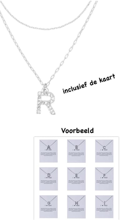 Akyol - Ketting met letter - letter R - Zilverkleurig ketting - letter R ketting - letter ketting - vrienden - ketting - Geschenk - Cadeau – verjaardag - Liefde – Vriendschap – 25 cm