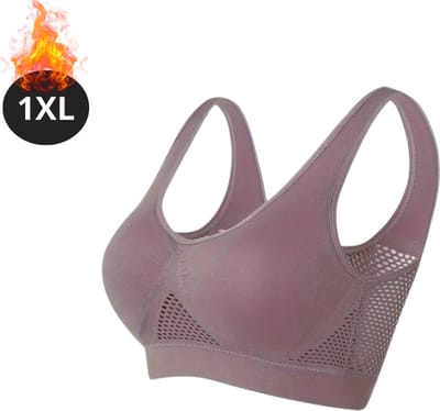 Bovista BH Zonder Beugel - Zonder Bandjes - Push-up Bh's - Comfort Beha - Comfortabel - Sterk - Yoga - Plus Size - Donkerpaars - Maat 1XL