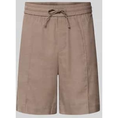 straight fit chinoshorts van mix van linnen en lyocell model 'CINO'