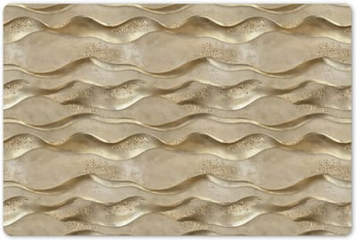Placemats 45x30 cm - Placemat kunststof - 1 stuk - Golven - Patroon - Goud - Borden onderleggers - Decoratie voor op tafel - Keuken tafeldecoratie accessoires - Vinyl onderlegger - Tafelversiering