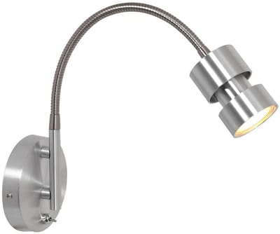 Wandlamp Natasja LED 3094ST Staal Draaibaar en Kantelbaar - Steinhauer - Modern Design met GU10 Lichtbron en Transparante PVC Aansluitkabel