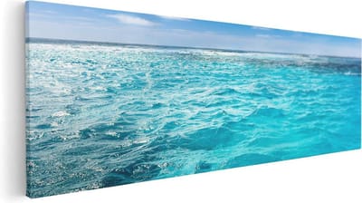 Artaza Canvas Schilderij Strand En Zee - 60x20 cm - Wanddecoratie Woonkamer - Muurdecoratie Kust - Kamer Accessoires
