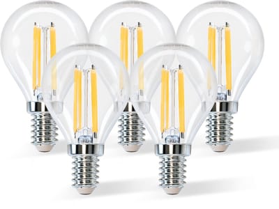 Aigostar G45 - Filament lamp - Ø 4,5 cm - E14 fitting - 2700K - 4W - warmwit licht - Set van 5 stuks