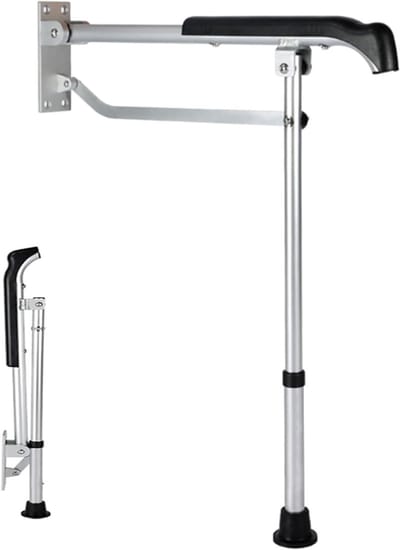 Toiletgreep - Veiligheidsleuning Douche - Ondersteuning Badkamer - In hoogte verstelbaar - 65-75 cm - Zilver