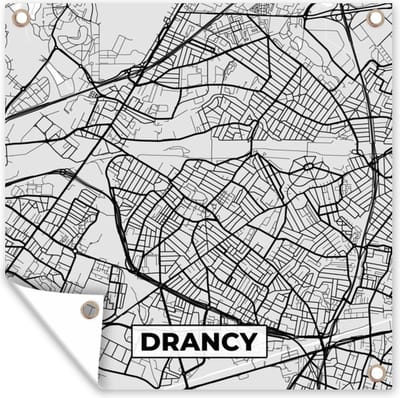 Tuin poster Kaart - Stadskaart - Drancy - Plattegrond - Frankrijk - 200x200 cm - Tuindoek