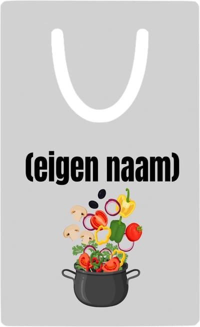 Hacebo® - Pan met groenten metalen boekenlegger - Kok - iemand die goed kan koken - met eigen naam - leuk cadeau voor iemand die chefkok is - cadeau - kado Bladwijzer boekenleggers - 7.6 cm x 5cm