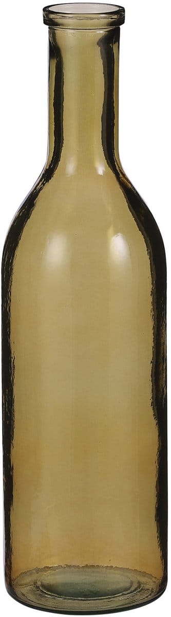 Mica Decorations Rioja Fles Vaas - H50 x D15 cm - Gerecycled Glas - Oker - bloemenvaas