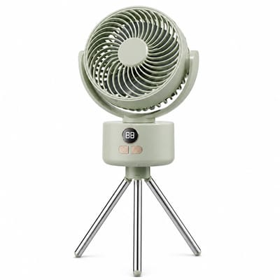 VHV - Campingventilator Oplaadbaar - 3600mAh Ventilator met Statief en Digitaal Display - Tent/Outdoor
