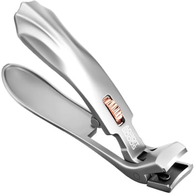 AdroitGoods RVS Ergonomische Nagelknipper/nageltang – 45° gebogen kop, anti-splinter design, extra brede opening, tandwielschakelaar, premium roestvrij staal - Grijs