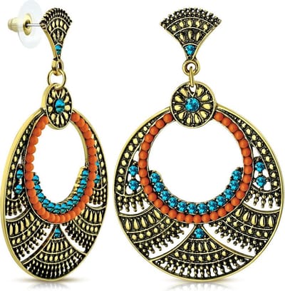 Montebello Oorbellen Vintage FEF370 - Bijoux - Boheems - 60x40mm