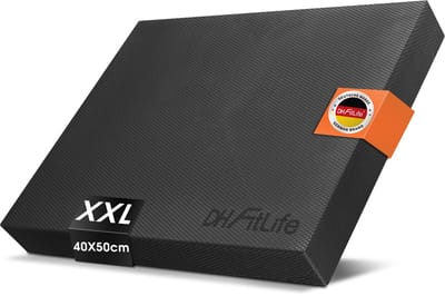DH FitLife Premium Balanskussen – Ideaal voor Evenwichts- en Stabiliteitstraining, Yoga, Pilates, Core-training en Fysiotherapie (Svart, XXL)