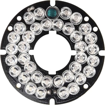 Infrarood Illuminator Panel - IR LED Kaart - CCTV Camera Verbetering - 36 LEDs - 5.3 cm diameter - Zwart