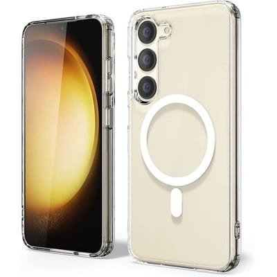 ShieldCase hoesje geschikt voor Samsung Galaxy S23 Plus met magneet hoesje (transparant) - geschikt voor Samsung Galaxy S23 Plus hoesje transparant - Ideaal voor magnetisch opladen