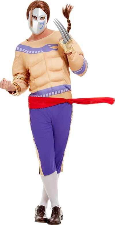 FUNIDELIA Vega Kostuum voor mannen - Street Fighter - Maat: L - Paars