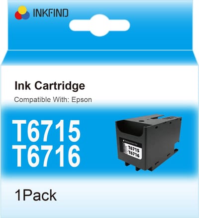 INKFIND T6716 T6715 maintenance box compatibel met Epson T6716 T6715 maintenance box voor Epson WorkForce Pro WF-C5210DW/C5290DW/C5710DWF/C5790DWF/M5299DW/M5799DWF/M5298DW/C529RDW/C579RDWF/3825/3820/4720/4725/4730/4740