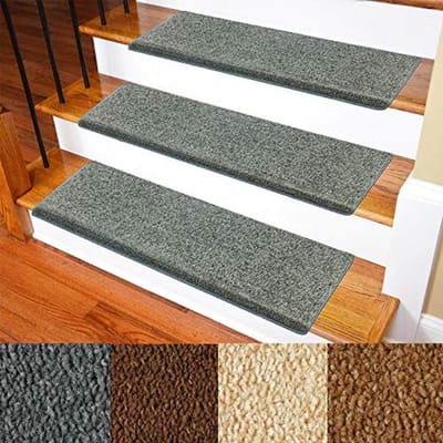 Antislip Trapkussens voor Trappen - Zelfklevend, Wasbaar en Kindvriendelijk - 14 Stuks - Grijs - 25,4 x 76 x 3,3 cm