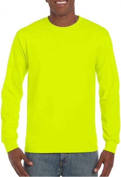 Leon & Soda T-shirt lange mouwen - heren - lichtgevend geel - katoen/polyester - normale fit S