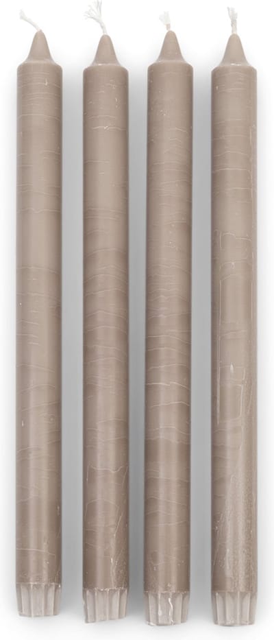 Riviera Maison Dinerkaars, lange kaarsen, 8-12 branduren - Dinner Candles ECO 4 stuks - bruin - Stearine