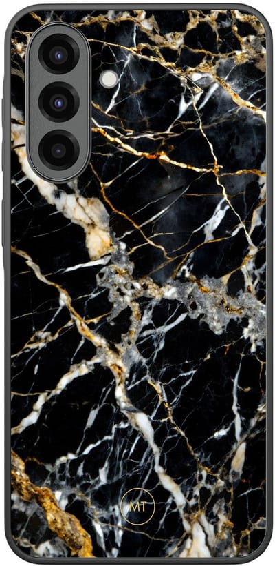 Hoesje geschikt voor Samsung Galaxy A36 - Black marble elegance - TPU Hard Case Backcover - Zwart - Mooie Telefoonhoesjes