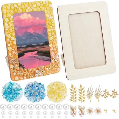 Dailygoods- Fotolijst Set van 2 - Houten Fotolijsten - DIY Fotolijst - Decoratieve Lijst - Afmetingen 190 x 140 mm - Perfect voor Kunstprojecten - Kunstlijst