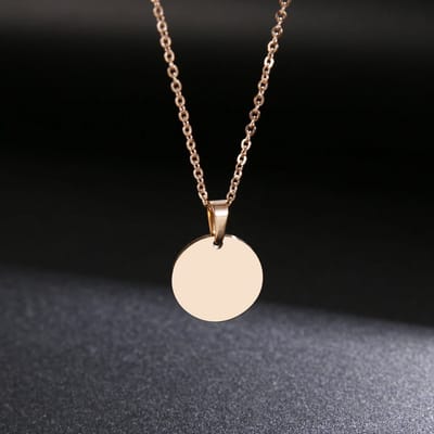 Cabantis Ronde Cirkel Ketting - Ketting Dames - Ketting Heren - Cadeau Voor Vrouw - Cadeau Voor Man - Sieraden - Rose Gold