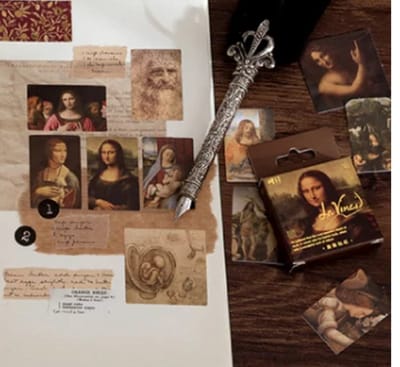 Da Vinci Kunst Stickers 45 stickers – Bullet Journal, Planner & Scrapbook Stickers – Sinterklaas & Kerstcadeau – Schoencadeau – Cadeaus onder 5 euro