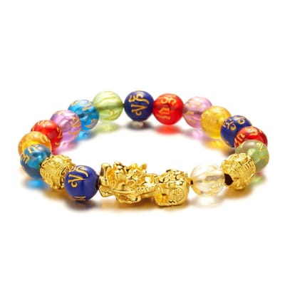Edmondo - Feng Shui armband - 21 cm - Multi color - Origineel Feng Shui Rijkdom armband - Feng Shui Pixiu Wealth Bracelet - Attracts Wealth - Geluksbrenger armband