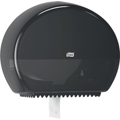 Tork 555008 Mini Jumbo Toiletpapier Dispenser Zwart T2 Gesloten Elevation Lijn (555008)