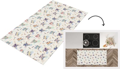 Keukenloper - Loper keuken - Unicorn - Regenboog - Patronen - 120x60 cm - Keukenloper vinyl